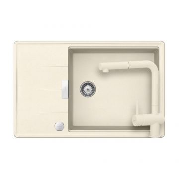 Set chiuveta bucatarie Schock Tia D-100LS + baterie Schock Epos cu cap extractibil - Culoare magnoliaa