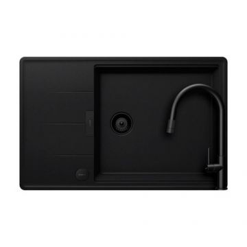 Set chiuveta bucatarie Schock Tia D-100LS + parti vizibile + baterie Schock Talia cu cap extractibil - Culoare puro