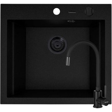 Set Chiuveta Pyragranite Siros 57 si Baterie Flessi Volcano