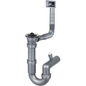 Sifon pentru chiuveta din inox cu 1 cuva, montare pe masca, Deante