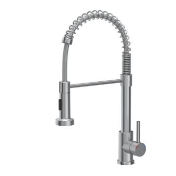 Baterie bucatarie cu dus extensibil Quadron Pop Salma finisaj inox periat
