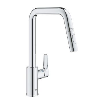Baterie bucatarie cu dus extractibil Grohe Eurosmart crom lucios 2 functii