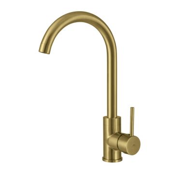 Baterie bucatarie monocomanda Rubineta Axe finisaj bronz periat