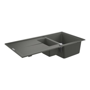 Chiuveta compozit Grohe K400 100x50.1 cm gri cu 2 cuve
