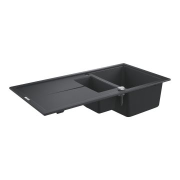 Chiuveta compozit Grohe K400 100x50.1 cm negru cu 2 cuve