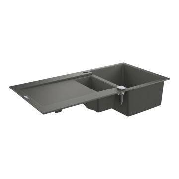 Chiuveta compozit Grohe K500 100x50.1 cm gri cu 2 cuve
