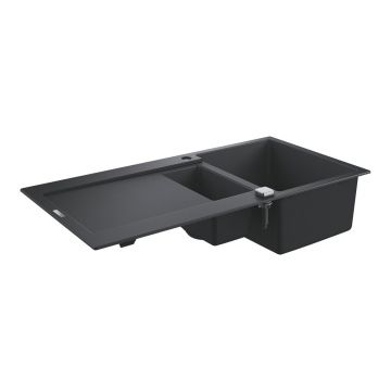 Chiuveta compozit Grohe K500 100x50.1 cm negru cu 2 cuve