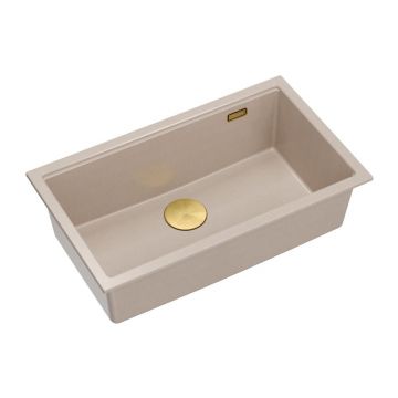 Chiuveta compozit incastrata Quadron Logan 110 bej - auriu 76x44 cm
