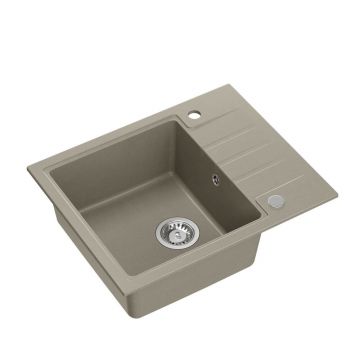 Chiuveta compozit incastrata Quadron Pop Peter 116 bej inchis 62x50 cm