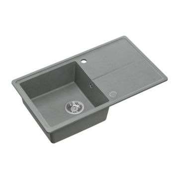 Chiuveta compozit incastrata Quadron Pop Tony 111 gri 78x45 cm