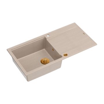 Chiuveta compozit incastrata Quadron Unique Evan 146 XL bej - cupru 100x50 cm