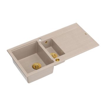 Chiuveta compozit incastrata Quadron Unique Evan 156 bej - auriu 100x50 cm