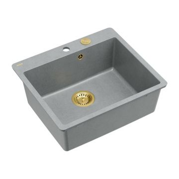 Chiuveta compozit Quadron Unique Morgan 110 gri - auriu 57x50 cm