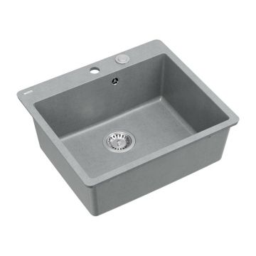 Chiuveta compozit Quadron Unique Morgan 110 gri - inox 57x50 cm