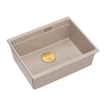 Chiuveta compozit sub blat Quadron Logan 100 bej - auriu 56x45 cm