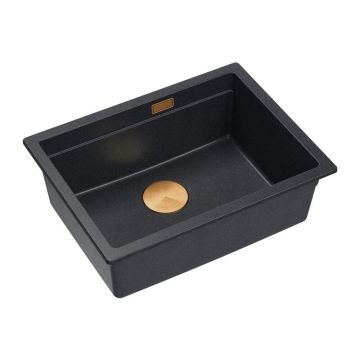 Chiuveta compozit sub blat Quadron Logan 100 negru diamant - cupru 56x45 cm