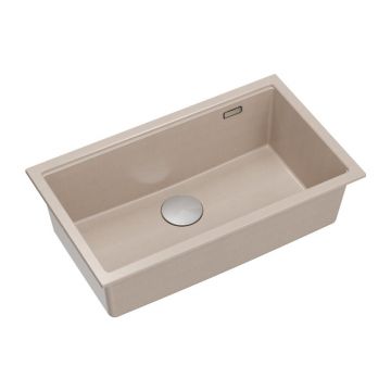 Chiuveta compozit sub blat Quadron Logan 110 bej - inox 76x44 cm