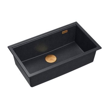 Chiuveta compozit sub blat Quadron Logan 110 negru diamant - cupru 76x44 cm