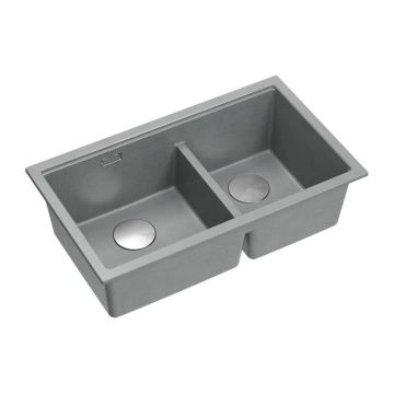 Chiuveta compozit sub blat Quadron Logan 120 gri - inox 76x45 cm