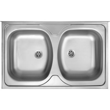 Chiuveta dubla Deante Tango inox satinat 80x50xH13 cm