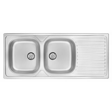 Chiuveta dubla Deante Techno inox satinat 117x50 cm