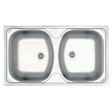 Chiuveta dubla Deante Techno inox satinat 79x44 cm