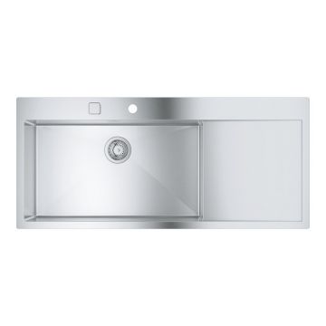 Chiuveta inox Grohe K1000 116x52.1 cm 1 cuva cu picurator orientare stanga