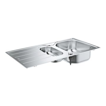 Chiuveta inox Grohe K200 96.5x50.1 cm 2 cuve cu picurator