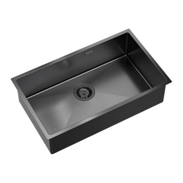 Chiuveta inox sub blat Quadron Unique Anthony 80 finisaj grafit 74x44 cm
