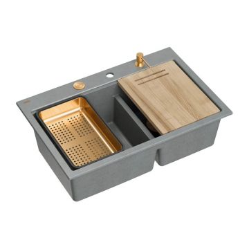 Statie de lucru incastrata Quadron Unique Marc 120 gri - cupru 76x50 cm