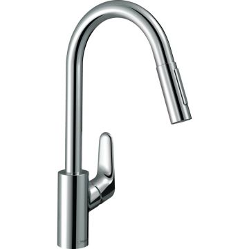 Baterie bucatarie cu dus extractibil Hansgrohe Focus M41 240 EcoSmart cu 2 jeturi fara sBox