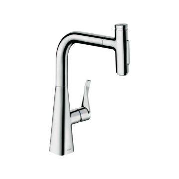 Baterie bucatarie cu dus extractibil Hansgrohe Metris Select M71 240 cu 2 jeturi fara sBox