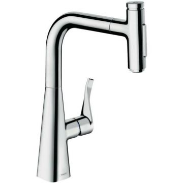 Baterie bucatarie cu dus extractibil Hansgrohe Metris Select M71 240 cu 2 jeturi si sBox