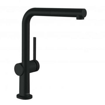 Baterie bucatarie cu dus extractibil Hansgrohe Talis M54 270 cu 1 jet pentru incalzitoare cu flux continuu finisaj negru mat