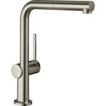 Baterie bucatarie cu dus extractibil Hansgrohe Talis M54 270 cu 1 jet pentru incalzitoare cu presiune scazuta finisaj otel inoxidabil