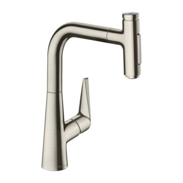 Baterie bucatarie cu dus extractibil Hansgrohe Talis Select M51 sBox cu 2 jeturi crom periat