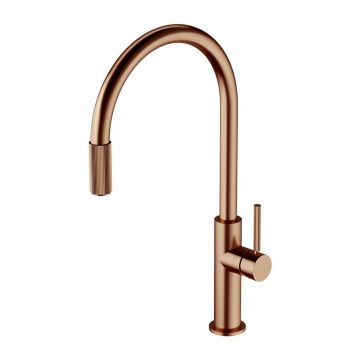 Baterie bucatarie cu sistem filtrare D1 cupru periat Omnires Switch cu 3 cai, pentru apa filtrata