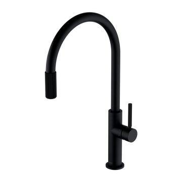 Baterie bucatarie cu sistem filtrare D1 negru mat Omnires Switch cu 3 cai, pentru apa filtrata