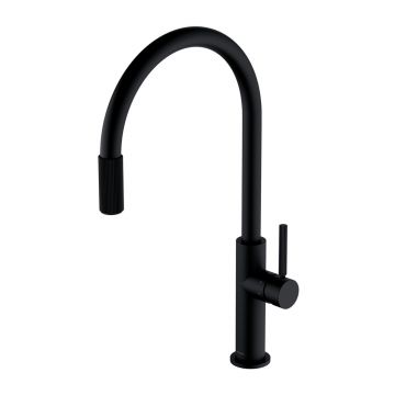 Baterie bucatarie negru mat Omnires Switch cu 3 cai, pentru apa filtrata