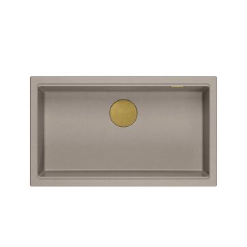 Chiuveta compozit incastrata Quadron Logan 110 bej - auriu 76x44 cm