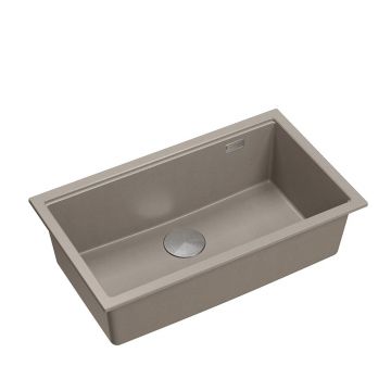 Chiuveta compozit incastrata Quadron Logan 110 bej - inox 76x44 cm