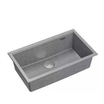 Chiuveta compozit incastrata Quadron Logan 110 gri - inox 76x44 cm