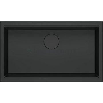 Chiuveta compozit incastrata Quadron Logan 110 negru 76x44 cm
