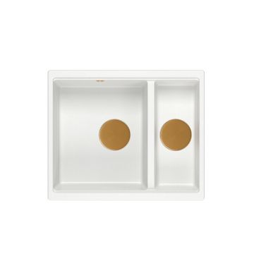 Chiuveta compozit incastrata Quadron Logan 150 alb - cupru 56x46 cm