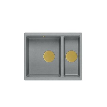 Chiuveta compozit incastrata Quadron Logan 150 gri - auriu 56x46 cm