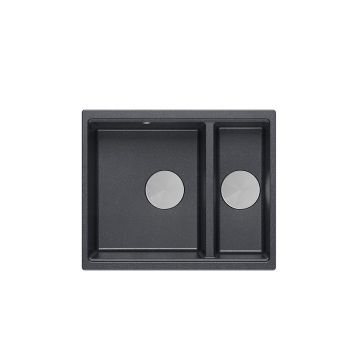 Chiuveta compozit incastrata Quadron Logan 150 negru - inox 56x46 cm