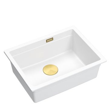 Chiuveta compozit sub blat Quadron Logan 100 alb - auriu 59.5x45.1 cm