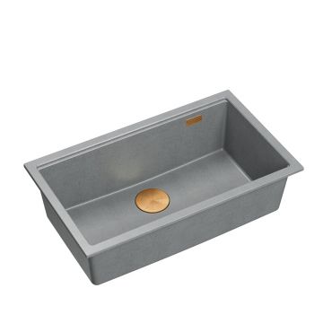 Chiuveta compozit sub blat Quadron Logan 110 gri - cupru 76x44 cm