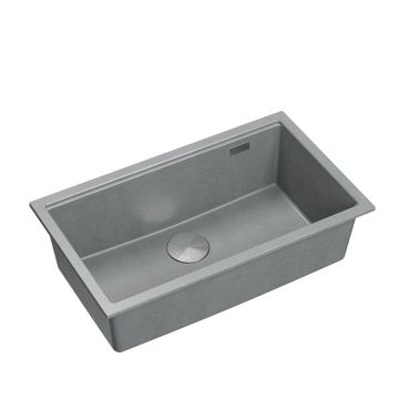 Chiuveta compozit sub blat Quadron Logan 110 gri - inox 76x44 cm