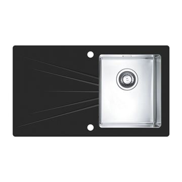 Chiuveta inox Alveus Karat 10 inox - negru 86x50 cm dreapta